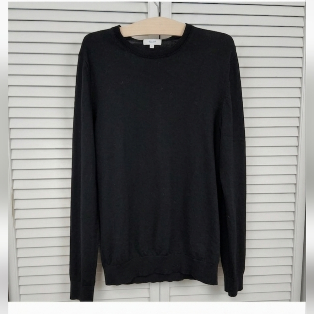 Reiss Navy Merino Wool Crewneck Sweater